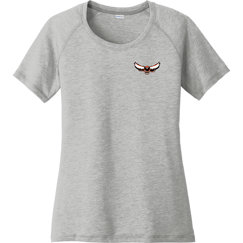 Orange County West Ladies PosiCharge Tri-Blend Wicking Scoop Neck Raglan Tee