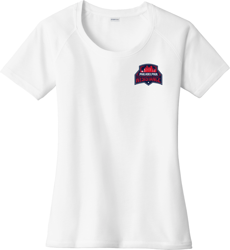 Philadelphia Resistance Ladies PosiCharge Tri-Blend Wicking Scoop Neck Raglan Tee